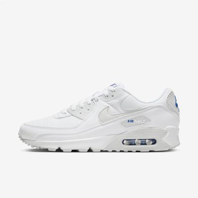 Nike Air Max 90 Herren Turnschuhe in Weiß/Photon Dust/Game Royal Image