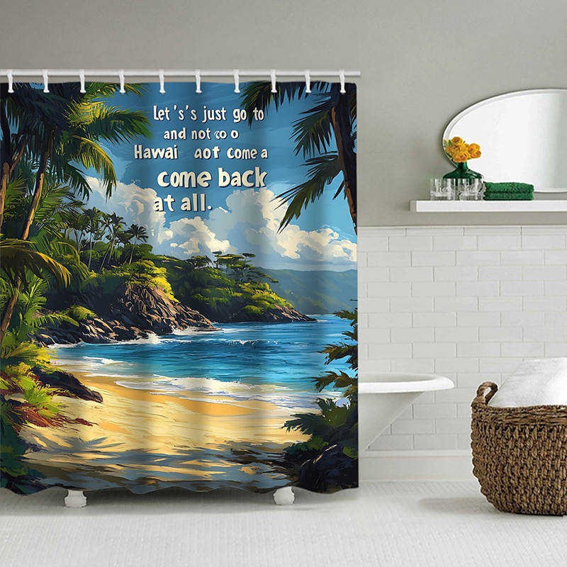 Fashionable Shower Curtain 180cm180cm(7070), Waterproof Polyester Bathroom Privacy Cover with 12 Hooks, Stylish Home Decor for Bath