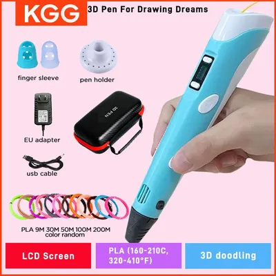 3D Printing Pen for Kids - LED Display PLA Filament DIY Toy, Educational 9/50M PLA Filament With