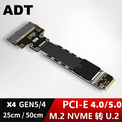 ADT F47SF 5.0 M.2 NVMe to U.2/U.3/E1.S/E3.S SSD Extension Cable Solid State Drive PCIE 5.0 X4 U.2