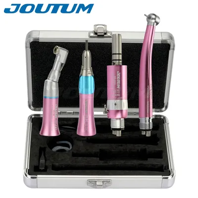 Dental High & Low Speed Handpiece Kit Straight Contra Angle Single Water Spary Air Turbine 4 Hole 2