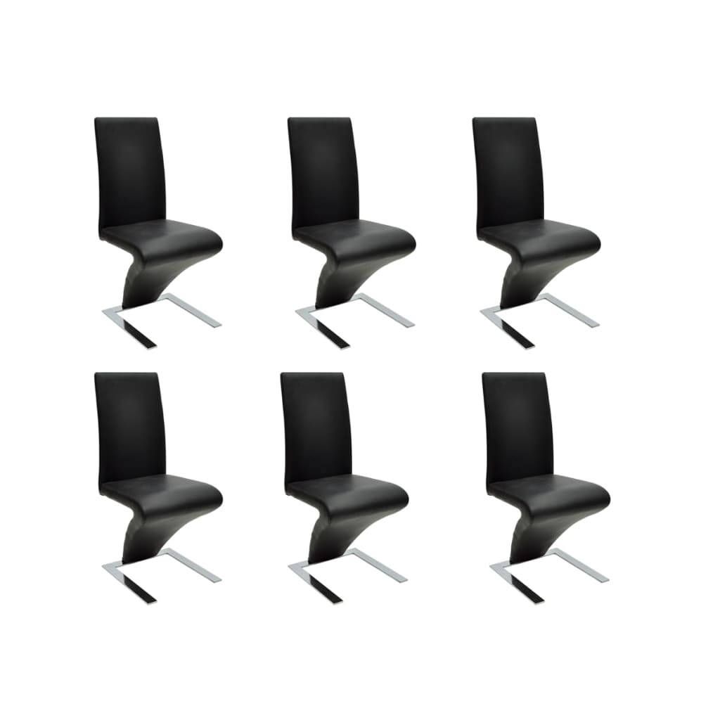 vidaXL Esszimmerstühle 6 Stk. Schwarz Kunstleder Image