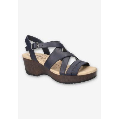Women's Rosella Slip-Resistant Sandal by Easy Street in Navy (Size 8 XW)