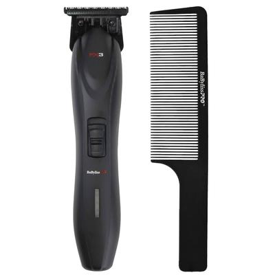 BaByliss Pro FX3 Professional High Torque Trimmer - Black #FXX3TB + BaBylissPRO Barberology 9 Inch Clipper Comb - Black