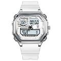 Poedagar Square Sports Montre Homme Étanche LED Lumineux Semaine Date Homme Montre-Bracelet Bracelet Silicone Électronique Quartz Montres Homme