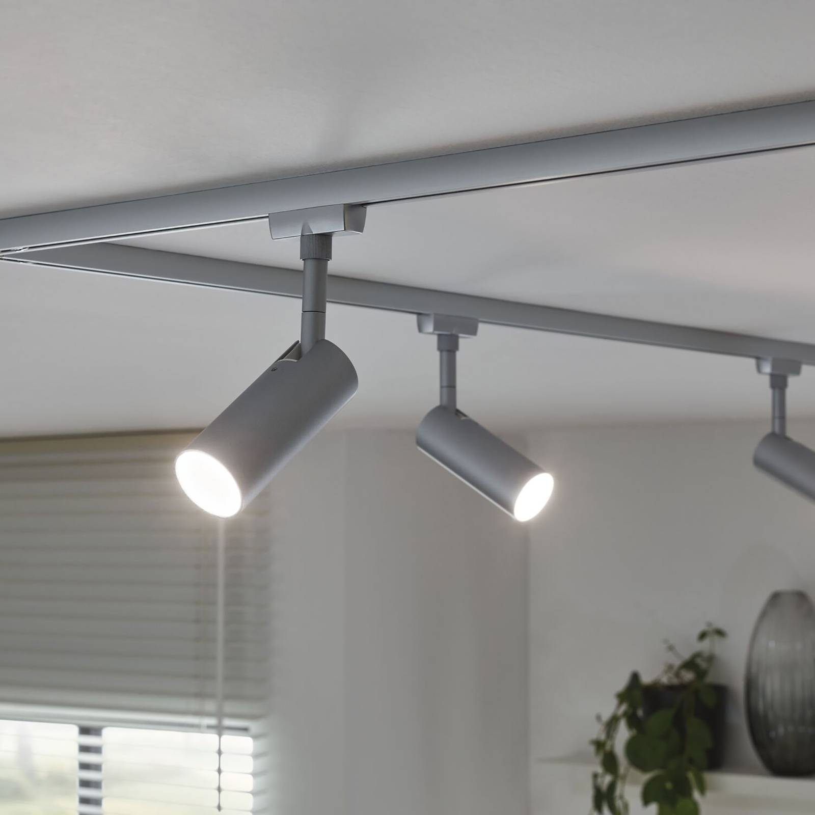Paulmann URail Tubo LED-Spot 4.000K chrom matt, alu / grau / zink, für Arbeitszimmer / Büro, Metall, Modern