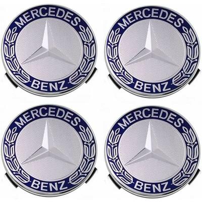 4 Stück Radkappen kompatibel mit Mercedes Benz 75 mm – Blau - Gabrielle