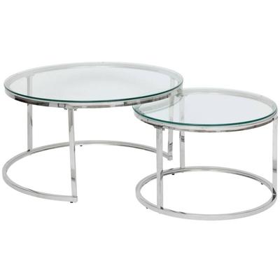 2 Satztische Kneo silber 80x80x43,2cm Atmosphera Créateur D'intérieur