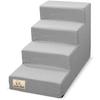 4-stufige abnehmbare Treppe, rutschfest, 60 x 40 x 30 cm, graues Leinen