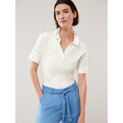 Walbusch Damen Polo Shirt Lochstickerei Weiss Image