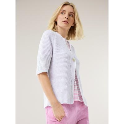 Walbusch Damen Bändchengarn Strickweste Weiss Image