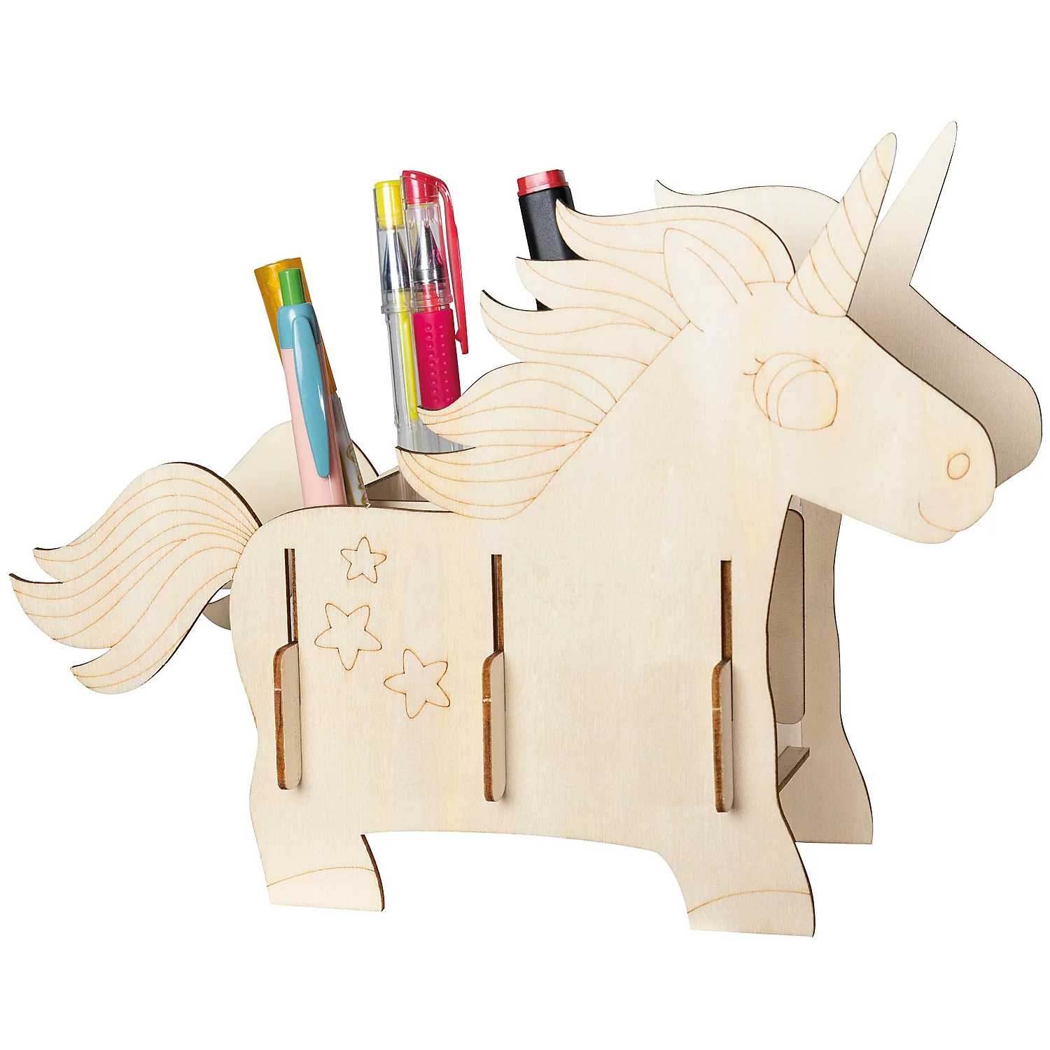 Kit créatif en bois licorne porte-crayon, 25 x 19 cm