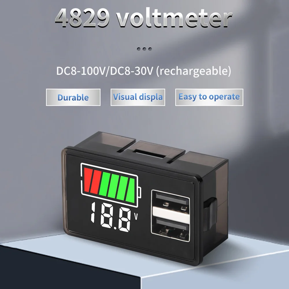 DC 8-100V Autobatterie Lades tands anzeige 12V 24V 36V USB Lithium Batterie Kapazität Meter Tester Anzeige LED Tester Voltmeter Image