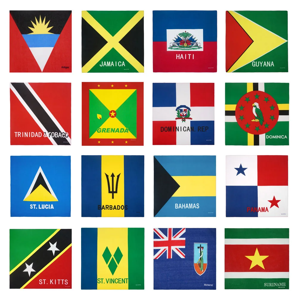 Bandana mit karibischer Nationalflagge, 100 % Baumwolle, Lauf-Stirnband, Haiti/Jamaica/Guyana/Dominikanische Flagge, Schal, Hip-Hop-Kopfwickel
