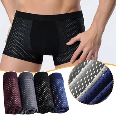 Herren Bambus Boxershorts Unterhosen Unterwäsche Boxershorts Großhandel Bambus Höschen Dessous Image