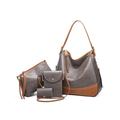 Set di 4 borse da donna: borsa a tracolla in similpelle, borsa a tracolla, portafoglio e pochette, elegante tote casual per lavoro, viaggi e uso quotidiano