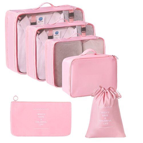 set di cubi di compressione per l'imballaggio da viaggio, borse pieghevoli per l'organizzazione dei bagagli, beauty case portatile e beauty case, custodie multifunzionali per riporre i vestiti per
