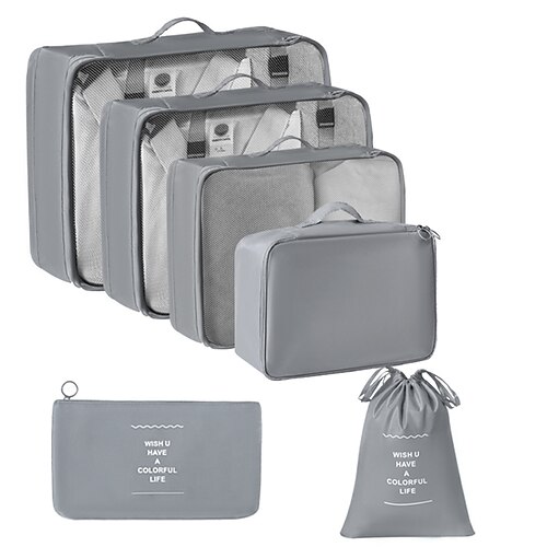 set di cubi di compressione per l'imballaggio da viaggio, borse pieghevoli per l'organizzazione dei bagagli, beauty case portatile e beauty case, custodie multifunzionali per riporre i vestiti per