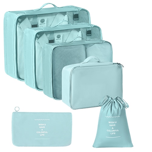 set di cubi di compressione per l'imballaggio da viaggio, borse pieghevoli per l'organizzazione dei bagagli, beauty case portatile e beauty case, custodie multifunzionali per riporre i vestiti per