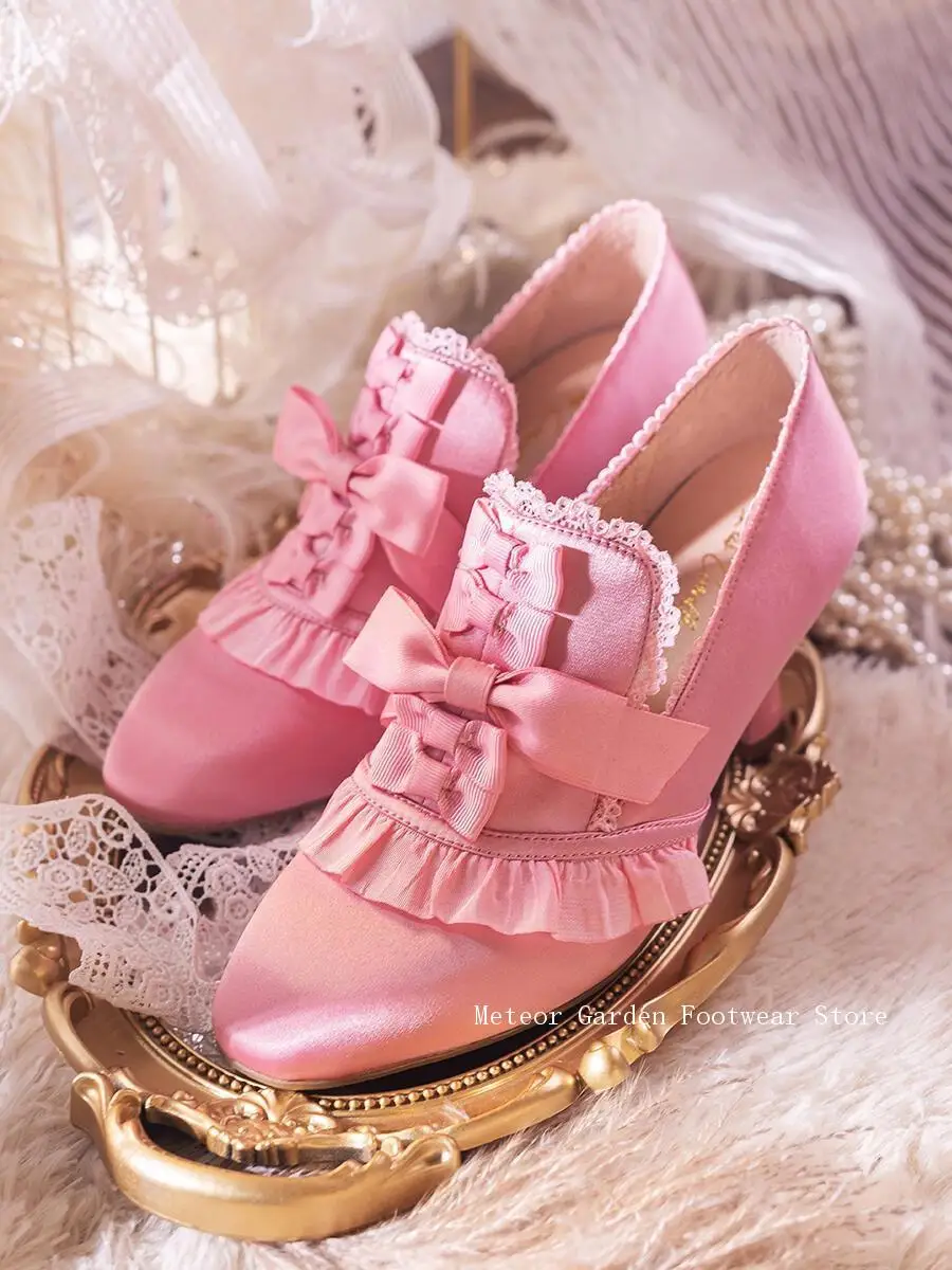 Pfingstrose rosa Rokoko High Heels Marie Antoinette rosa Schuhe Barock Kostüm Braut Pumps Hochzeitsschuhe handgefertigt auf Bestellung