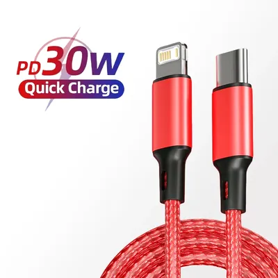PD 30W USB-Kabel für Apple iPhone 14 13 12 11 Pro Max 7 8 14 Plus XS XR Schnelllade-USB-C-Kabel Image