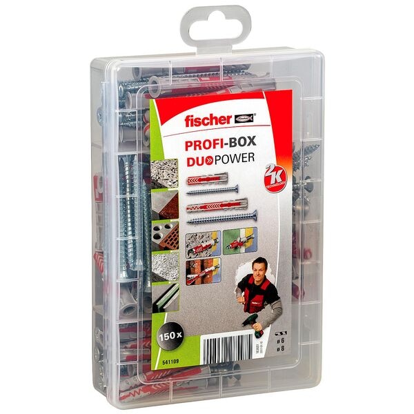fischer Dübel- und Schrauben-Sortiment »Profi-Box - DuoPower 2K« 150 Stück grau Image