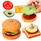 Wooden Burger Sandwich Stacking Toys Montessori Educational Toy Pretend Play Food Puzzle Toys For