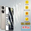 4 pezzi di vetro temperato per Xiaomi POCO F6 X6 F5 X5 Pro X4 F4 F3 GT X3 NFC M6 Pro M5 M5S C65 C61 protezione dello schermo pellicola di vetro