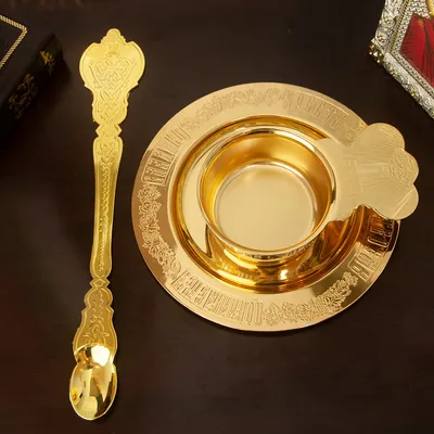 Russian Church Orthodox Holy Oil Ritual Supplies Gold Plated Metal Utensils Prayer Church Ritual