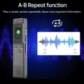 Registratore vocale digitale Lettore musicale MP3 da 64 GB/16 GB/8 GB con riduzione del rumore Registrazione audio ad attivazione vocale Riproduzione 288 ore