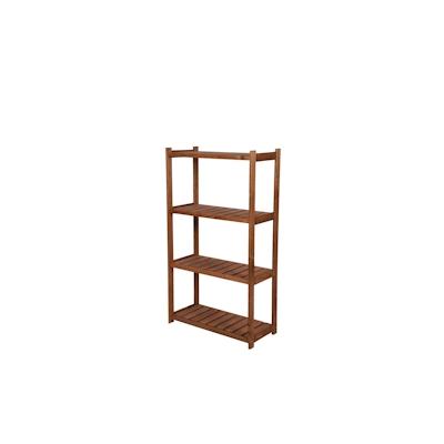 PROREGAL Holzregal SPREEWALD HxBxT 124x70x33cm 4 Ebenen Massives Kiefernholz Braun geölt Standregal Lagerregal Bücherregal Küchenregal Image