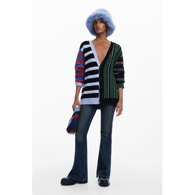 Striped knit cardigan