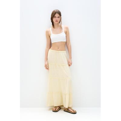 Panelled Midi Skirt With Ruffles