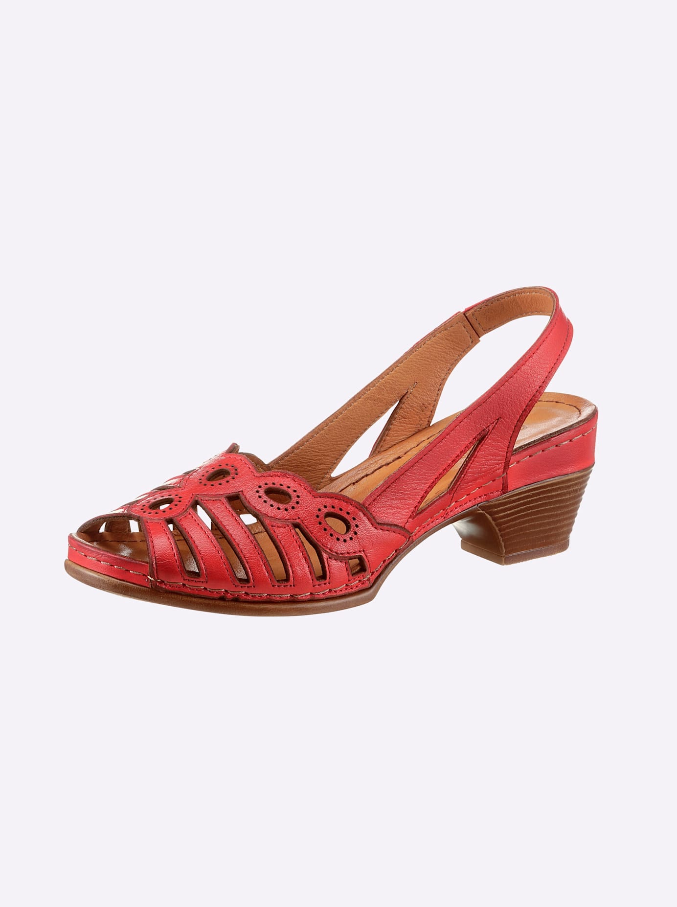 Sandale GEMINI, Damen, Gr. 37, rot, Glattleder, Schuhe
