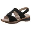 Sandale ARA "HAWAII", Damen, Gr. 39, schwarz, Ziegenveloursleder, unifarben, klassisch, Schuhe, Sommerschuh, Sandalette, Keilabsatz, in Bequemweite G (= weit)