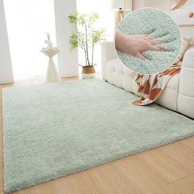 Hochflor-Teppich MY HOME "Microfaser Teppich Magong, besonders weich, sehr feiner Flor" Gr. 3, grün (pastellgrün), B:120cm H:25mm L:180cm, Kunstfaser, Teppiche, uni, Wohnzimmer, Schlafzimmer, Kinderzimmer, auch rund und als Läufer Image
