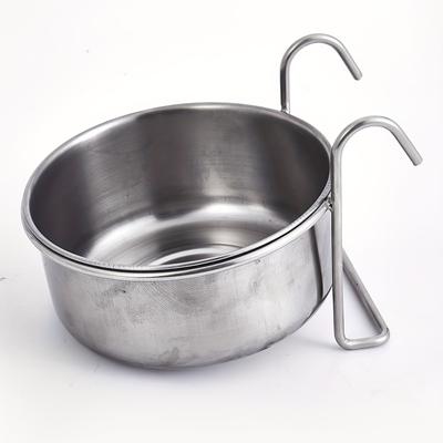 TEMU Stainless Steel Hanging Pet Bowls For Dogs, Durable Cage Food & Water Feeder Set, Easy Assembly - Reduces On Pet's Neck & Back, Ideal For Large Breeds Image