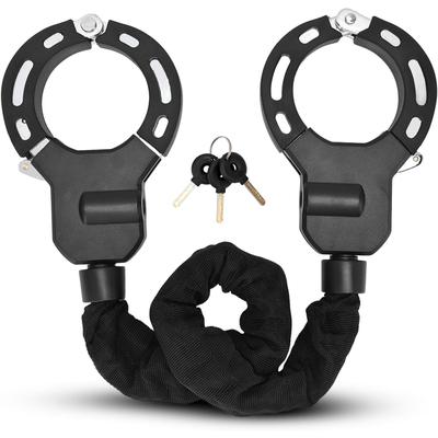 TEMU Electric Scooter Lock, Hardened Steel Handcuff Lock, Balance Car Key, Bicycle Lock, Motorcycle Handcuff Lock, Silicone Scratch-resistant Electric Lock Double Ring Chain Lock Outdoor Image