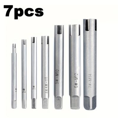 TEMU 7pcs M4-m14 High Broken Tap Extractor Broken Tap Removal Tool Kit Image