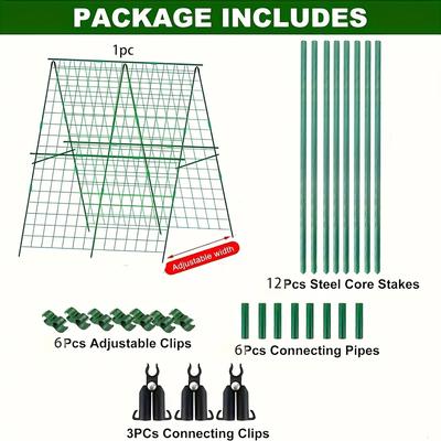 TEMU Plant Climbing Column Plastic Steel Tube Plant Stand 12-foot Holder Set With 6 Universal Connectors And 3 A-brackets For Garden Use Image