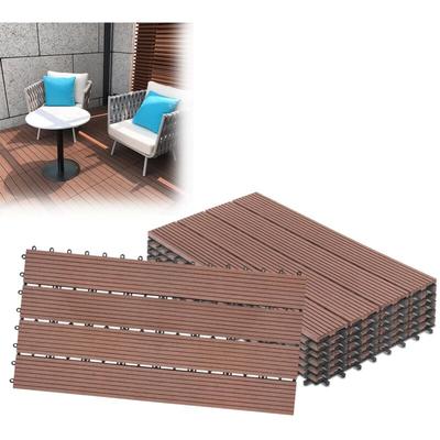 Hengmei - Bodenplatten für den Außenbereich 6 Stück wpc Fliesen Terrassenfliesen 30x60 cm Image
