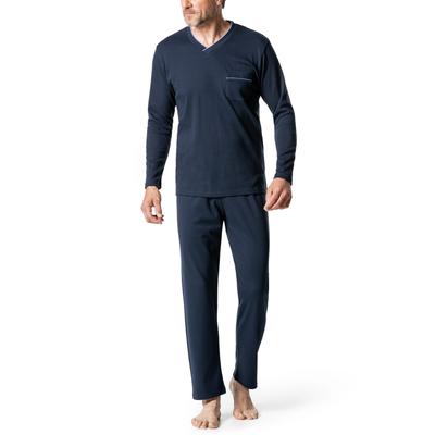 Walbusch Herren Wohlfühl Pyjama Easycare Blau Image