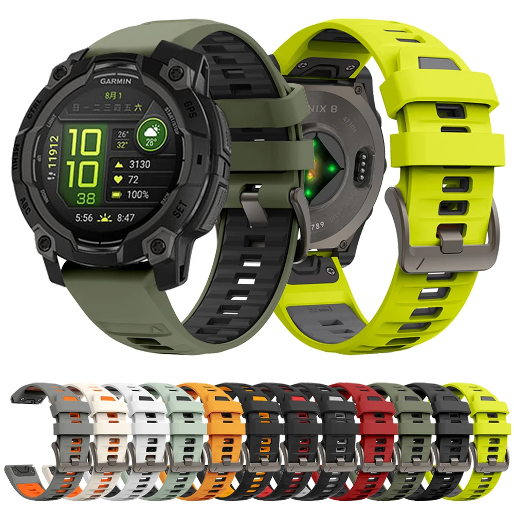 Offizielles Silikon-Schnellverschlussarmband 26 mm 22 mm für Garmin Instinct 3 50 mm 45 mm Band für Garmin Instinct 2 Solar 2X E-Armbandbänder Image