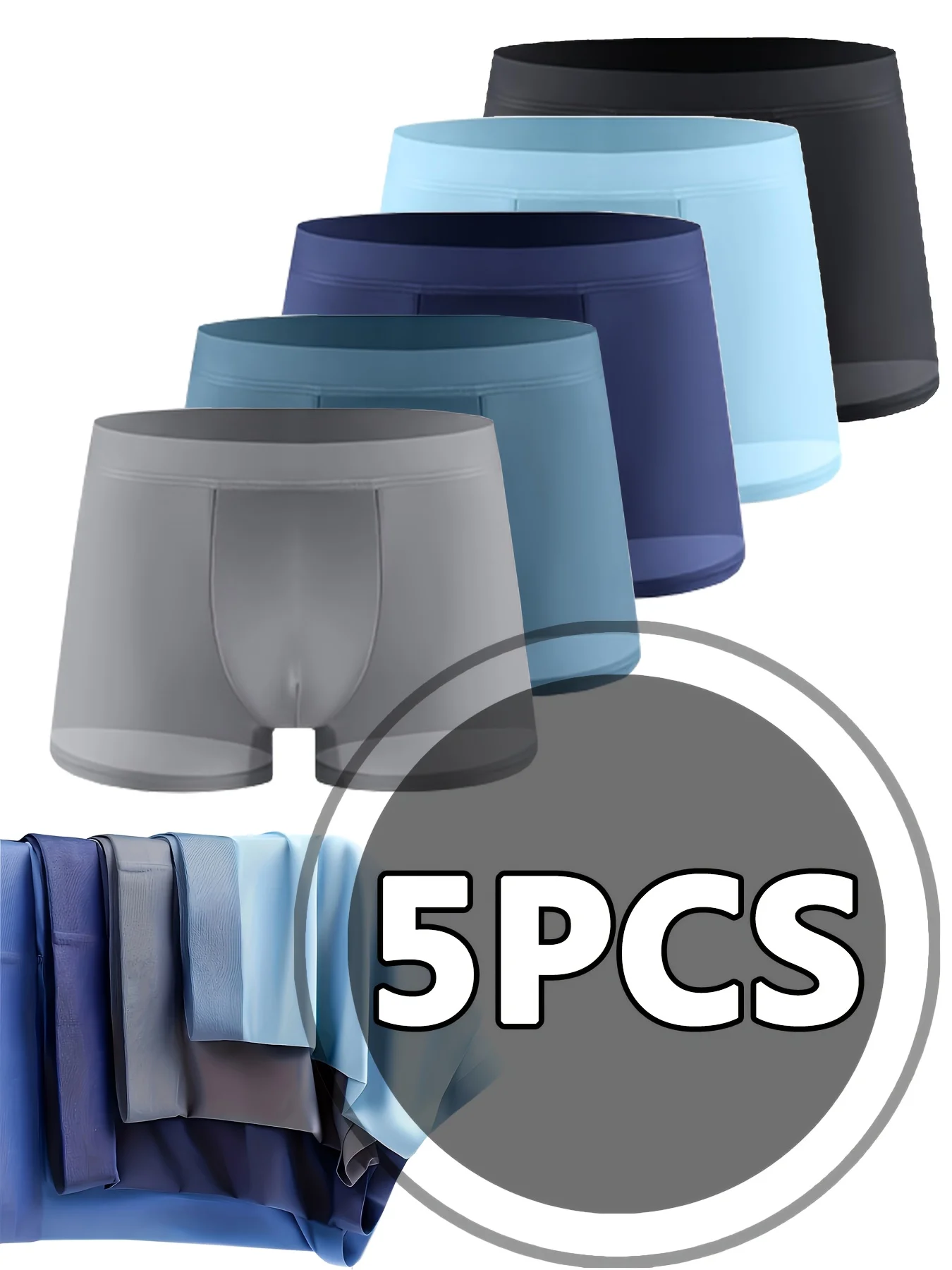 5PCS Männer Boxer Eis Seide Mann Unterwäsche Boxer Graphene Männer Unterhosen 2025 Heißer Verkauf Schlüpfer der Männer Ultradünne underpanties Sommer Image
