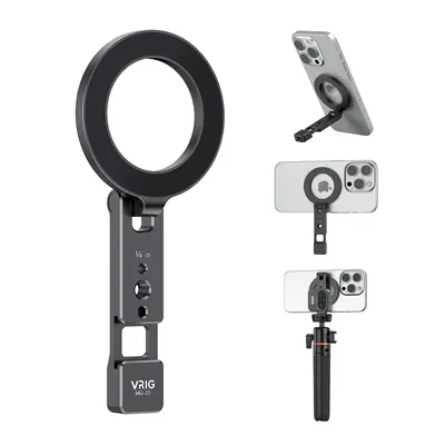 VRIG MG-23 Magnetischer Telefonständer mit MagSafe Cold Shoe Mount Stativhalter für iPhone Android Phone Stativ Live Streaming Vlog