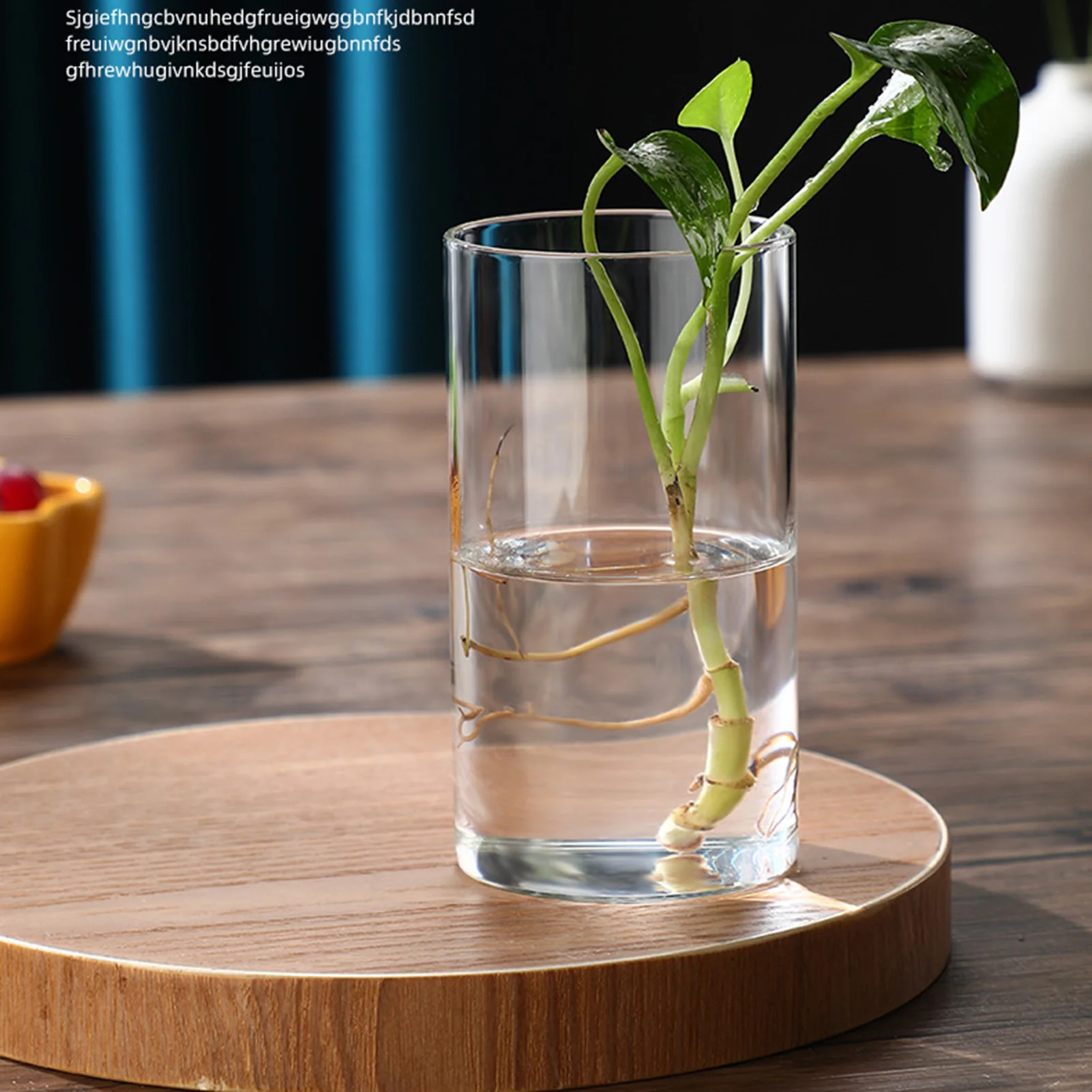 Schreibtischvase aus Glas, Blumenvase, moderne Dekoration, kleiner Zylinder, Blumen-Mittelstück, Vasen für Zuhause, Büro, Hochzeitstisch