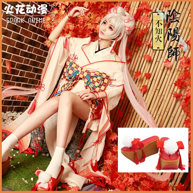 Spiel Shiranui Onmyoji Cosplay SSR Shiranui Taucher Ali Kimono Cosplay Kostüm Neue Sexy Kleid Halloween Party Kostüme perücke schuhe