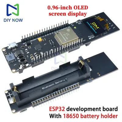 ESP32 WIFI Bluetooth-Entwicklungsboard mit 18650-Batteriehalter 0,96 Zoll OLED-Bildschirmanzeige Image