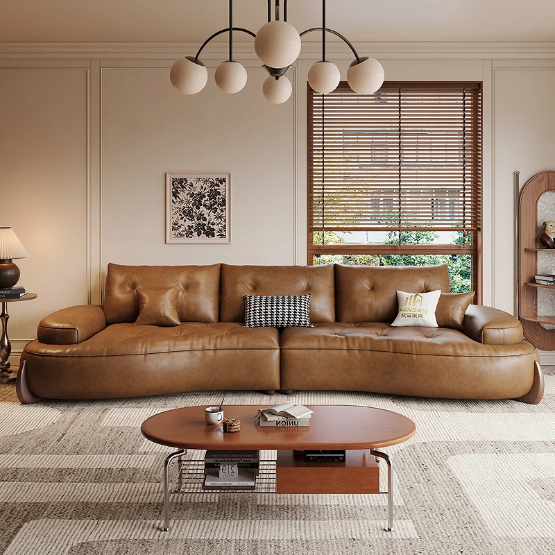 Europäische U-förmige Wohnzimmersofas Glamour Filler L-förmige moderne Puffs-Sofas Lounge-Ledersofa Wohnzimmer-Möbel Zuhause Image