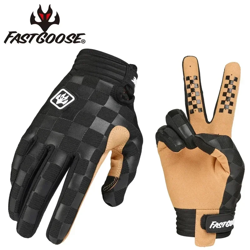 FASTGOOSE Motocross-Handschuhe, Sommer, atmungsaktiv, Rüstungsschutz, Touchscreen, rutschfest | Leichtes, schweißabsorbierendes Motorrad Image